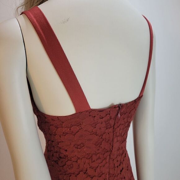Topshop Burnt Orange Lace Mini Dress - Picture 4 of 7